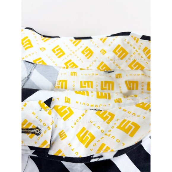 Loudmouth Sz 36 Golf Shorts Black & White Zig Zag Bold Print Cotton/Spandex EUC - Picture 5 of 11